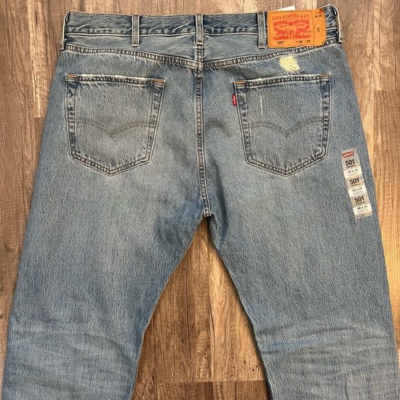 Levi’s 501 
Men's Distressed Blue Jeans
New with tags
Size 38 - Picture 4 of 5